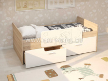 Кровать Умка с бортиком и ящиками МДФ