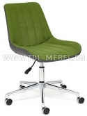 Кресло компьютерное «Style»экошерсть/кож/зам, зеленый/металлик
