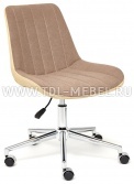 Кресло компьютерное «Style»экошерсть/кож/зам, коричневый/бежевый