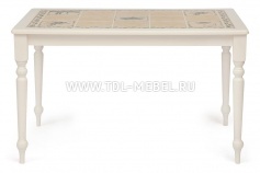 Стол обеденный с плиткой СТ 3349 (Прованс) (Античный белый)