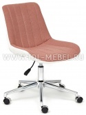 Кресло компьютерное «Style»экошерсть/кож/зам, розовый/белый