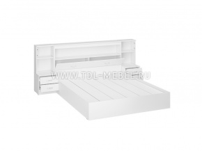 Кровать Бася  с закроватным модулем белый
